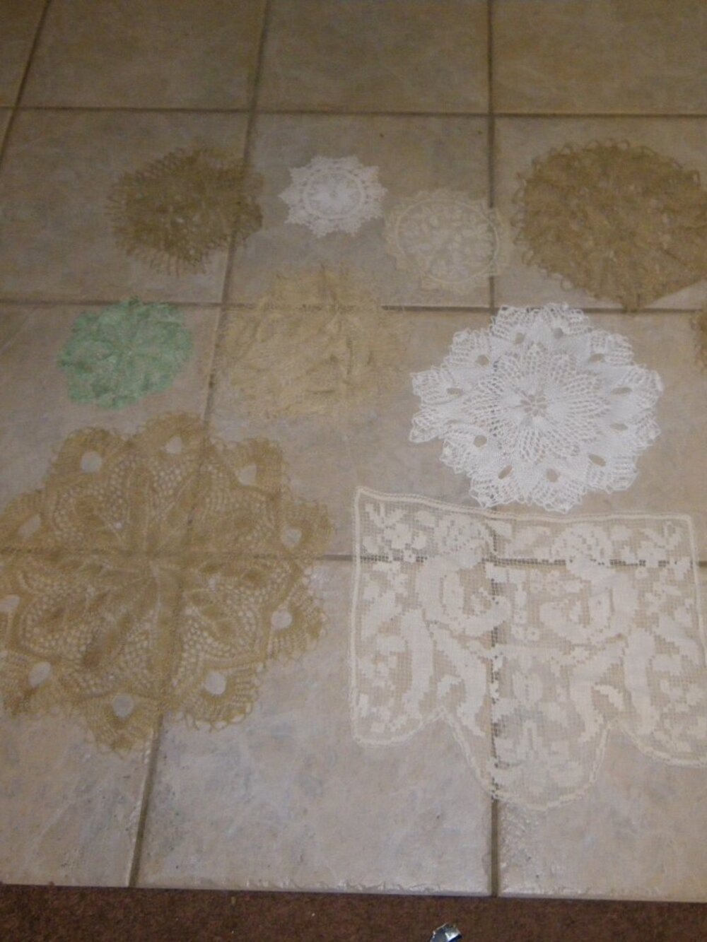 12 Vintage Hand Stitched Crocheted Small Decorative Table Accents Various Sizes